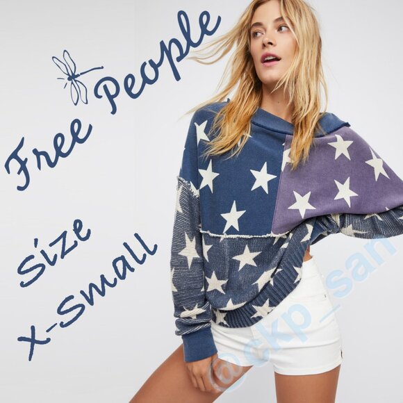 Free People Sweaters - Free People Stars and Stripes Pullover Sz XS